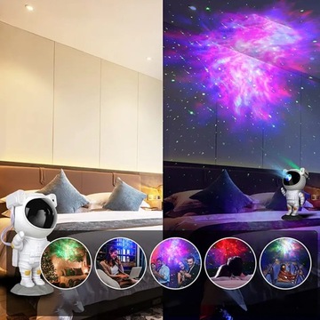 PROJEKTOR GWIAZD NIEBA LED LAMPKA NOCNA ASTRONAUTA Z PILOTEM