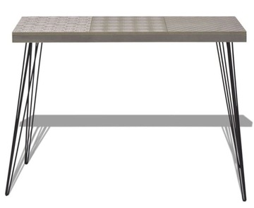 КОНСОЛЬНЫЙ СТОЛИК С ТОЛСТОЙ СТОЛЕШНИЦЕЙ И СТАЛЬНЫМИ НОЖКАМИ ДЛЯ ГОСТИНОЙ