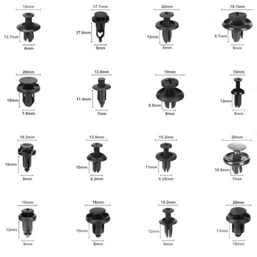 НАБОР АВТОМОБИЛЬНЫХ ЗАЖИМОВ, ЗАЖИМЫ ДЛЯ ОБИВКИ, ШПИЛЬКИ + ЛОЖКИ, 630 шт.