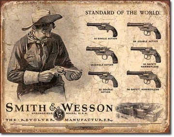 Metalowy szyld reklama Smith & Wesson Prezent