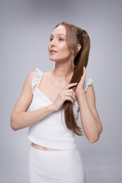 Прикрепляемый PONY 50см плетеный #Шоколадный Блонд