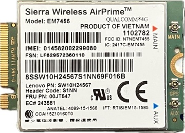 MODEM WWAN SIERRA EM7455 DO LAPTOPÓW LENOVO