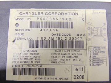 ZMIENIARKA PŁYT JEEP GRAND CHEROKKE WJ P56038579AC