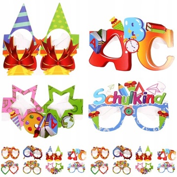 Back School papierowe okulary Kids Decor Party 24