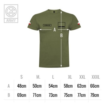 Bawełniana koszulka wojskowa z rzepami militarny zielony khaki t-shirt