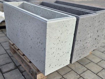 Donica Ogrodowa z Betonu Architektonicznego Zewnętrzna 80x40x25 Szara