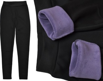 MIEGO Czarne Legginsy Ocieplane Polarem (134-140-146-152-158-164) - 122/128