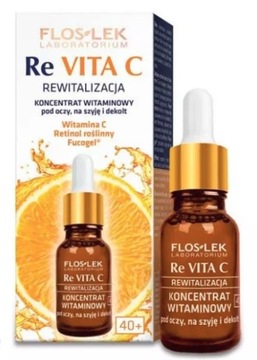 Flos-Lek 40+ Re Vita C Koncentrat witaminowy pod oczy na szyje dekolt 30ml