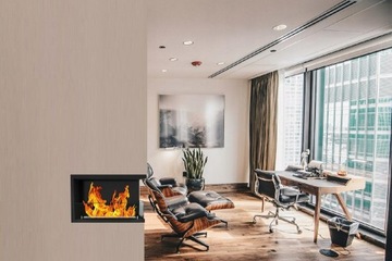 УГЛОВОЙ БИОКАМИН черный ОДНА СТОРОНА 60 см ПРАВАЯ 600 мм со СТЕКЛОМ