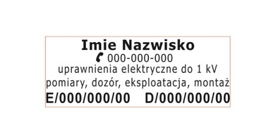 PIECZątka elektryk uprawnienia elektryczne SEP