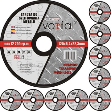 TARCZA TARCZE DO SZLIFOWANIA METALU 125 X 6.4 10