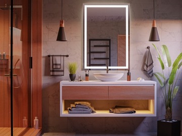 ЗЕРКАЛО С ПОДСВЕТКОЙ В ВАННОЙ СВЕТОДИОДНОЙ ПОДСВЕТКОЙ 50x60
