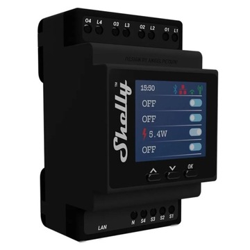 Контроллер Shelly Pro 4PM, 4 цепи DIN WiFi BLE LAN