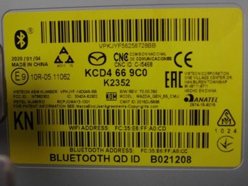 Mazda CX-5 II KF 2020 nawigacja wyświetlacz KCD4 66 9C0