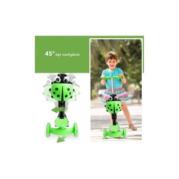 БАЛАНСОВЫЙ СКУТЕР 5в1 BIEDRONKA RIDING ТРЁХКОЛЕСНЫЙ СВЕТОДИОДНЫЙ ЗЕЛЕНЫЙ