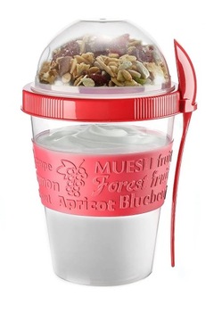KUBEK POJEMNIK NA JOGURT MUSLI ŚNIADANIE OWSIANKĘ DESER OWOCE PŁATKI 600ml