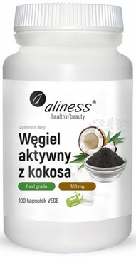 ALINESS WĘGIEL AKTYWNY KOKOSA 300mg 100k TRAWIENIE