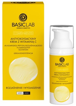 BASICLAB ANTYOKSYDACYJNY KREM NAWILŻAJĄCY Z WITAMINĄ C LEKKA KONSYSTENCJA