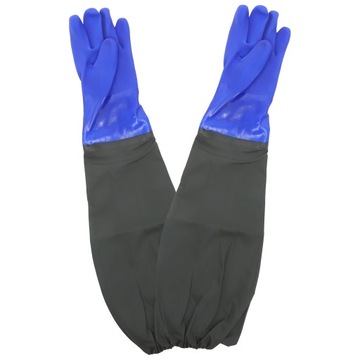 Blue Rubber Gloves Sleeve Mens Pool Elbow Length