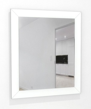 Białe Lustro ścienne w grubej 6cm ramie MDF 70x60