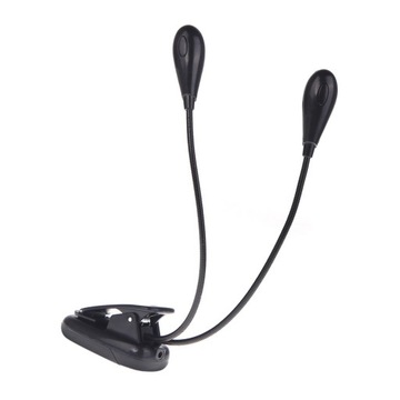Black Clip-on 2 Dual Arms 4 LED Flexible Book