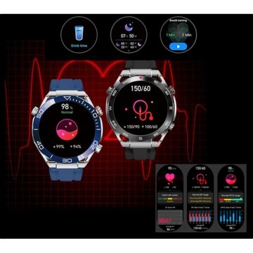 Zegarek Smartwatch męski z rozmowami i pomiarem Cukru we krwi + pasek