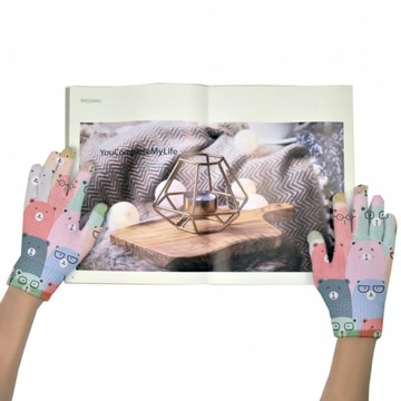 Женские и мужские перчатки с принтом панды, зимние противоскользящие