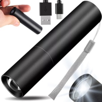 MOCNA LATARKA MAŁA AKUMULATOROWA NA AKUMULATOR