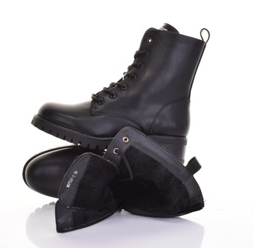 WORKERY DAMSKIE BOTKI WYSOKIE NA PLATFORMIE TRAPERY MODNE