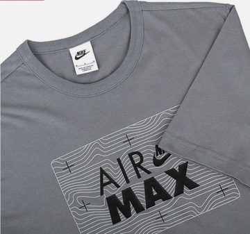 T-SHIRT NIKE AIR MAX DO7239-065 SZARA koszulka drill roz.S / BAWEŁNA 100%