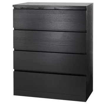 IKEA MALM komoda 4 szuflady 80x100 cm CZARNYBRĄZ
