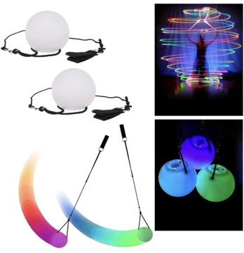 ŚWIECĄCE KULE LIGHT POI WIELOBARWNE LED x2
