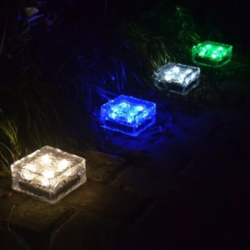 Lampa SOLARNA LED kolory 4 SZTUKI KOSTKA