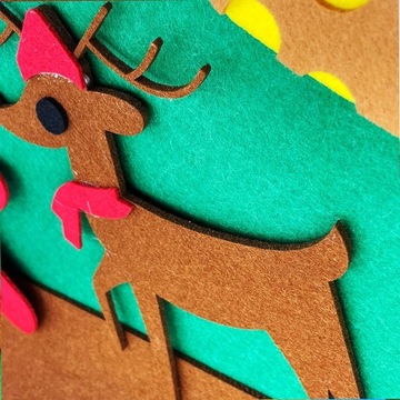 DIY FILCOWA CHOINKA ZE ŚWIATEŁKAMI OZDOBY ŚWIĄTECZNE DEKORACJA Z FILCU 29el