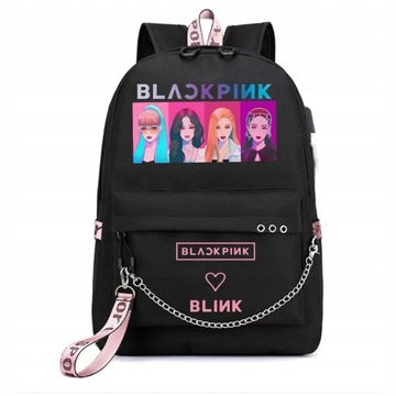 ШКОЛЬНЫЙ РЮКЗАК BLACKPINK USB A4 БОЛЬШИЕ УЗОРЫ