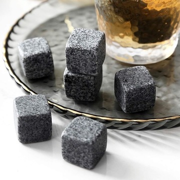 PREZENT DLA NIEGO ZESTAW KAMIENIE DO WHISKY W LUKSUSOWYM DREWNIANYM PUDEŁKU