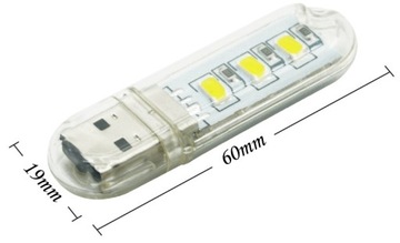 2x МИНИ-НОЧНИК ДЛЯ USB-РОЗЕТКИ 5 В 3 x SMD LED PowerBank