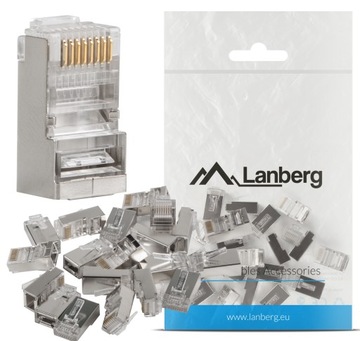 WTYK SIECIOWY RJ45 (8P8C) LANBERG KAT.5E UTP (100 SZT) DO LINKI I DO DRUTU