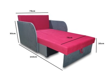 Детское кресло с откидной спинкой, детский диван-кровать.