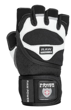 POWER-SYSTEM RĘKAWICZKI RAW POWER-WHITE BLACK-M