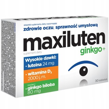 MAXILUTEN GINKGO+ 30 tabl OCZY PAMIĘĆ KONCENTRACJA