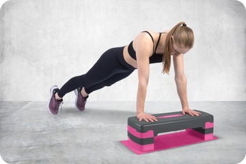 Шаг упражнения, 3 шага, розовый сплошной этап тренировки