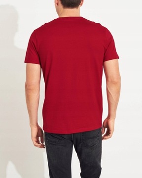 HOLLISTER Męski Klasyczny Czerwony T-shirt _ M