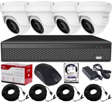ZESTAW DO MONITORINGU 4 KAMERY FULL HD ZEWNĘTRZNE