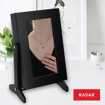 TOALETKA SZAFKA NA BIŻUTERIĘ Z LUSTREM CZARNA