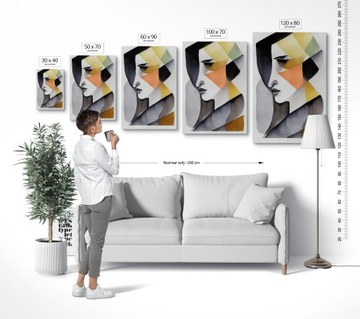 Картина на холсте гостиная спальня абстрактное лицо темное ABST00043 60x90