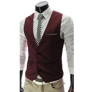 L/XL MĘSKA KAMIZELKA ELEGANCKA KLASYCZNA GARNITUROWA SPORTOWA SLIM CASUAL
