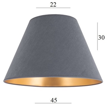 ABAŻUR do lampy podłogowej 8S szary welur 45/30 klosz do lampy stojącej