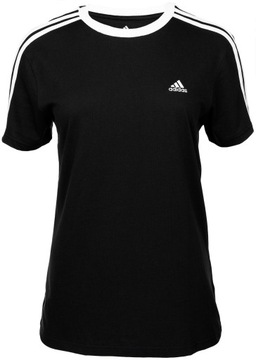 Adidas Koszulka Sportowa Damska Czarna Z 3 Paskami Białymi GS1379 r. M