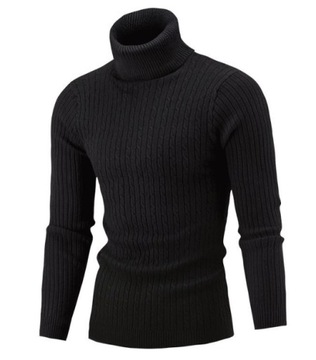 Elegancki Sweter golf męski zimowy wielokolorowy ROZ M-3XL